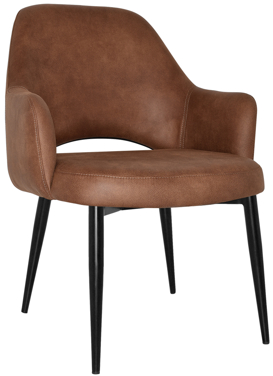 EZ Albury Black Metal Leg Upholstered Hospitality XL Armchair