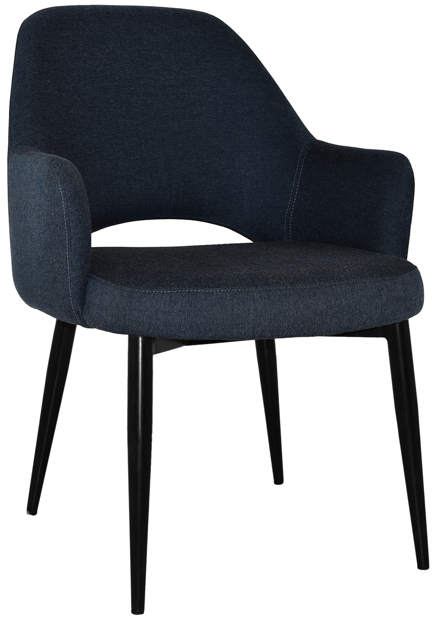 EZ Albury Black Metal Leg Upholstered Hospitality XL Armchair