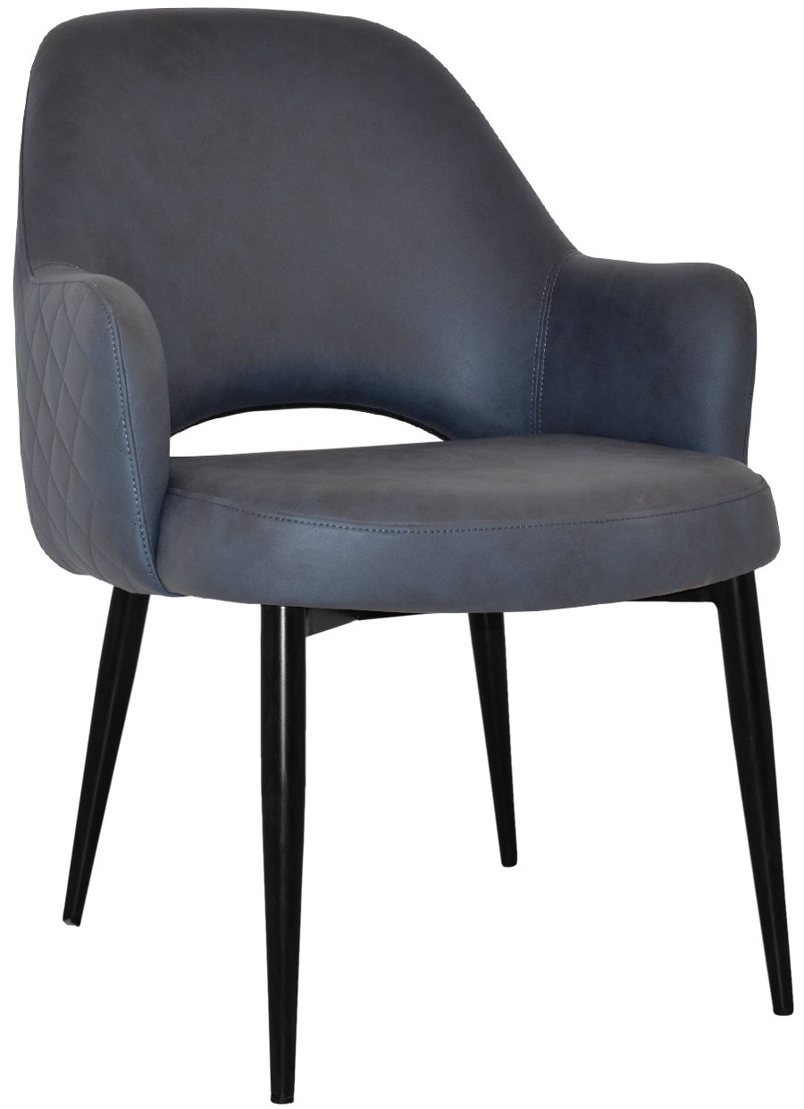 EZ Albury Black Metal Leg Upholstered Hospitality XL Armchair