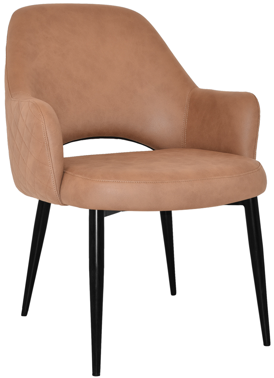 EZ Albury Black Metal Leg Upholstered Hospitality XL Armchair