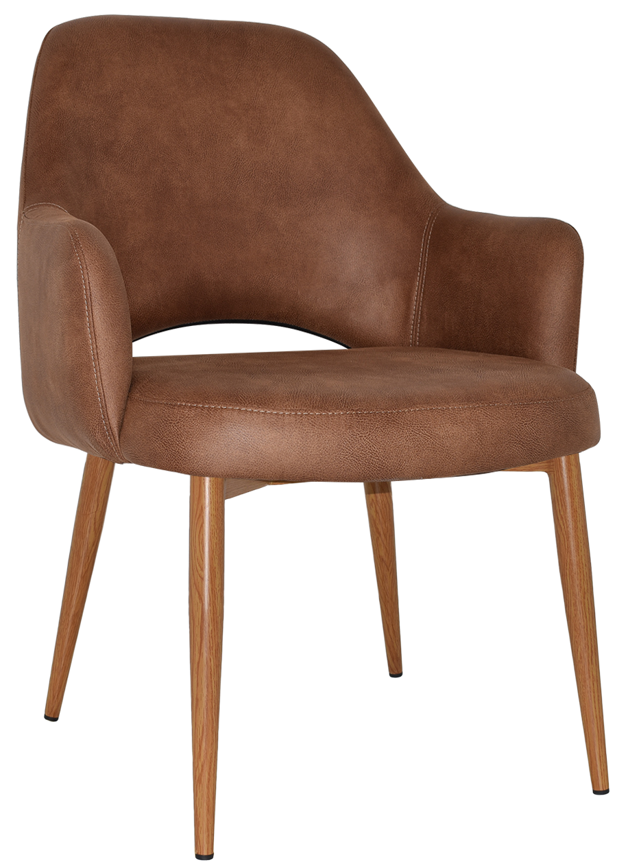 EZ Albury Oak Colour Metal Leg Upholstered Hospitality XL Armchair