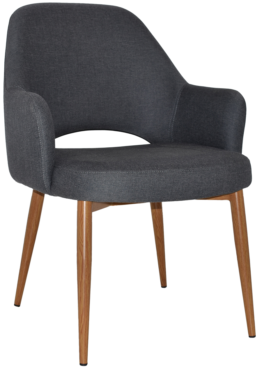EZ Albury Oak Colour Metal Leg Upholstered Hospitality XL Armchair