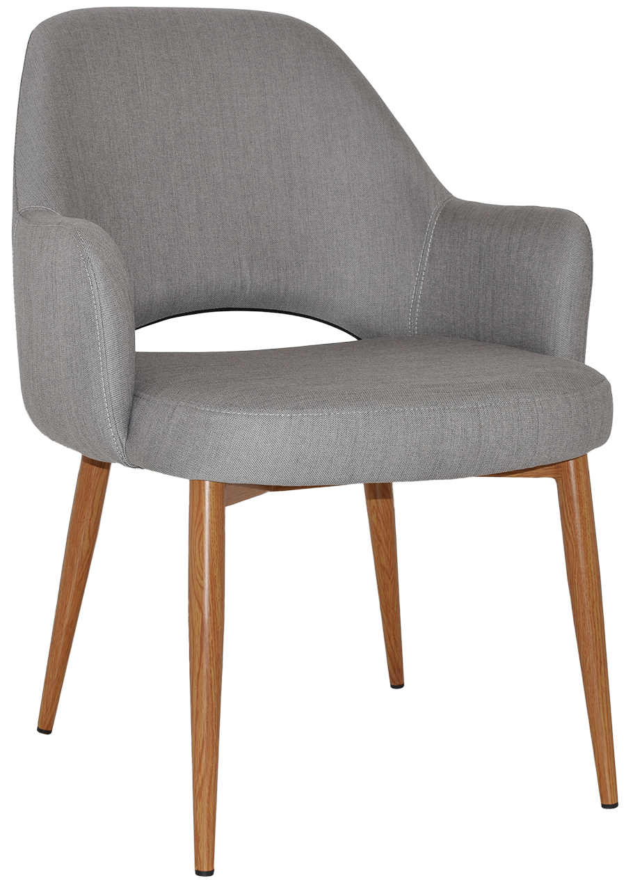 EZ Albury Oak Colour Metal Leg Upholstered Hospitality XL Armchair