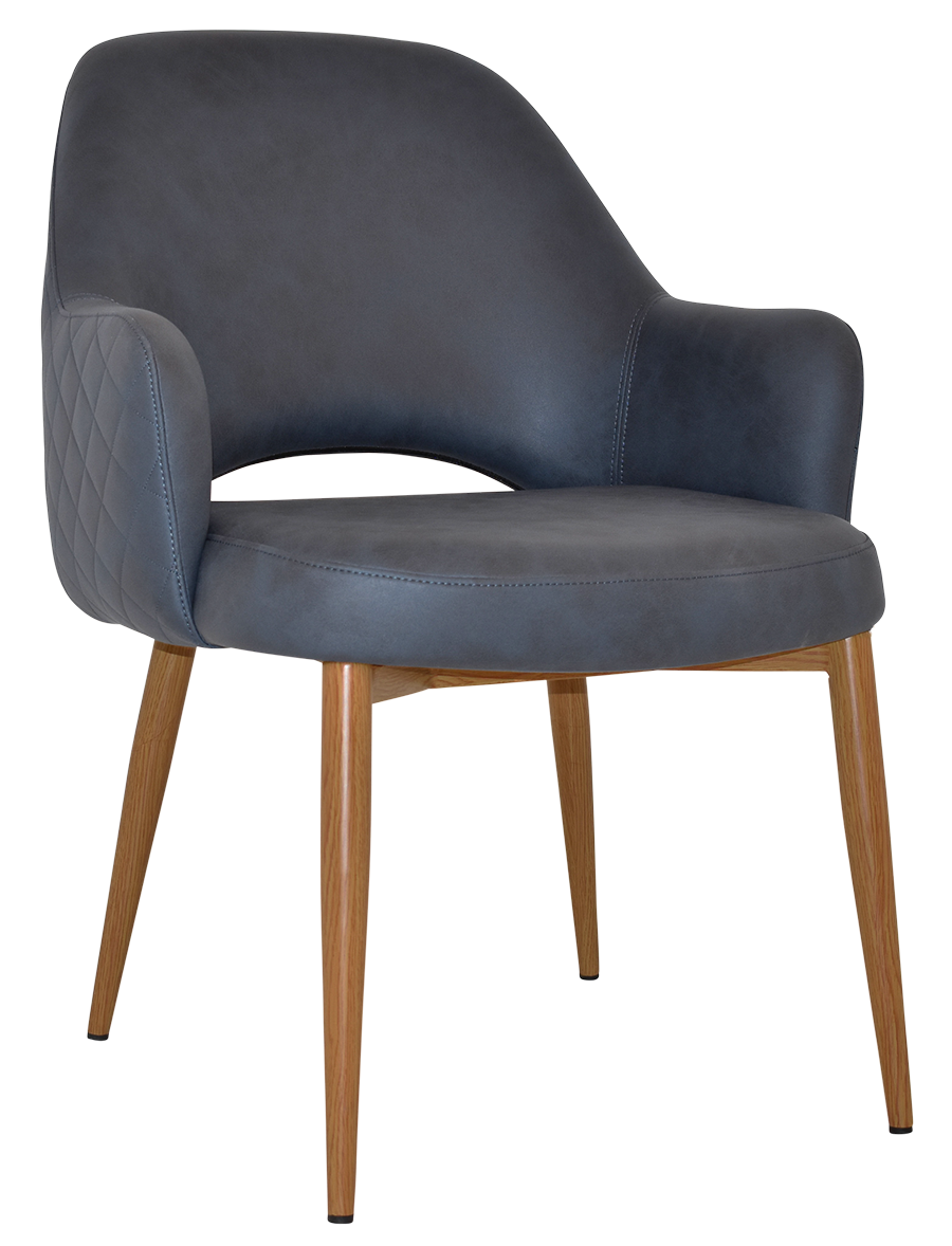 EZ Albury Oak Colour Metal Leg Upholstered Hospitality XL Armchair