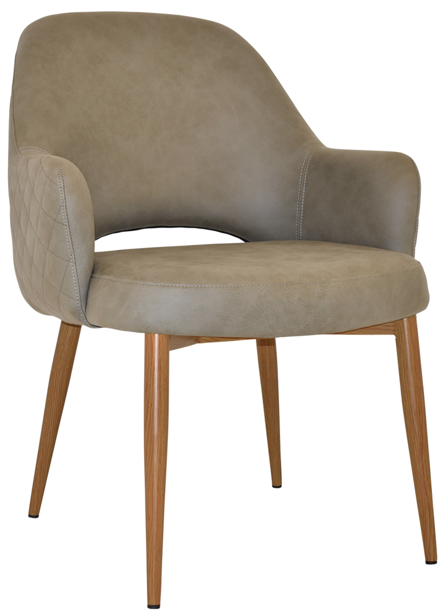 EZ Albury Oak Colour Metal Leg Upholstered Hospitality XL Armchair