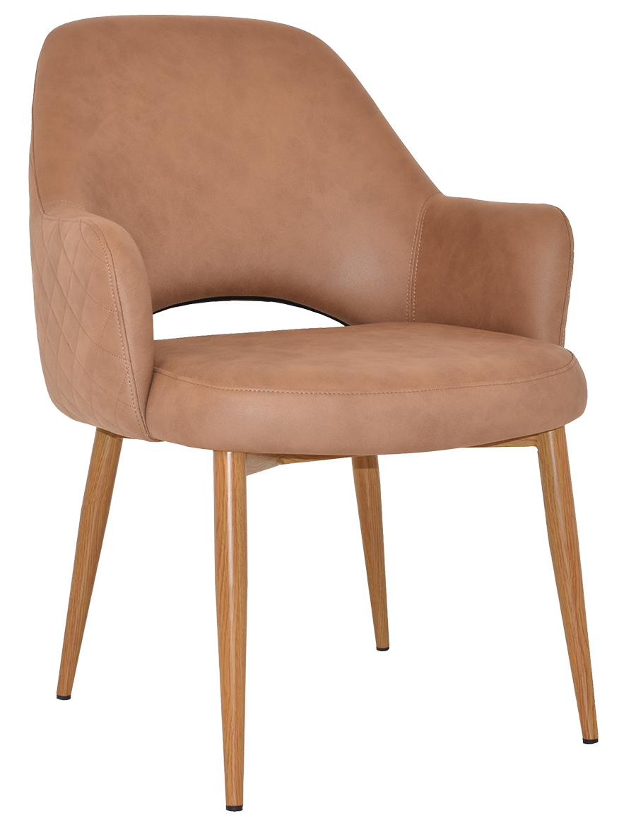 EZ Albury Oak Colour Metal Leg Upholstered Hospitality XL Armchair