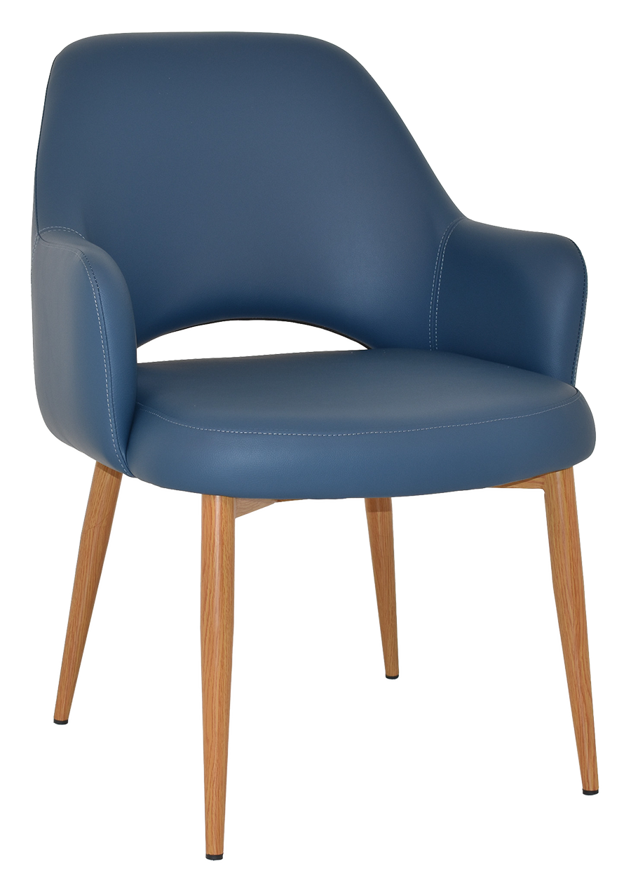 EZ Albury Oak Colour Metal Leg Upholstered Hospitality XL Armchair