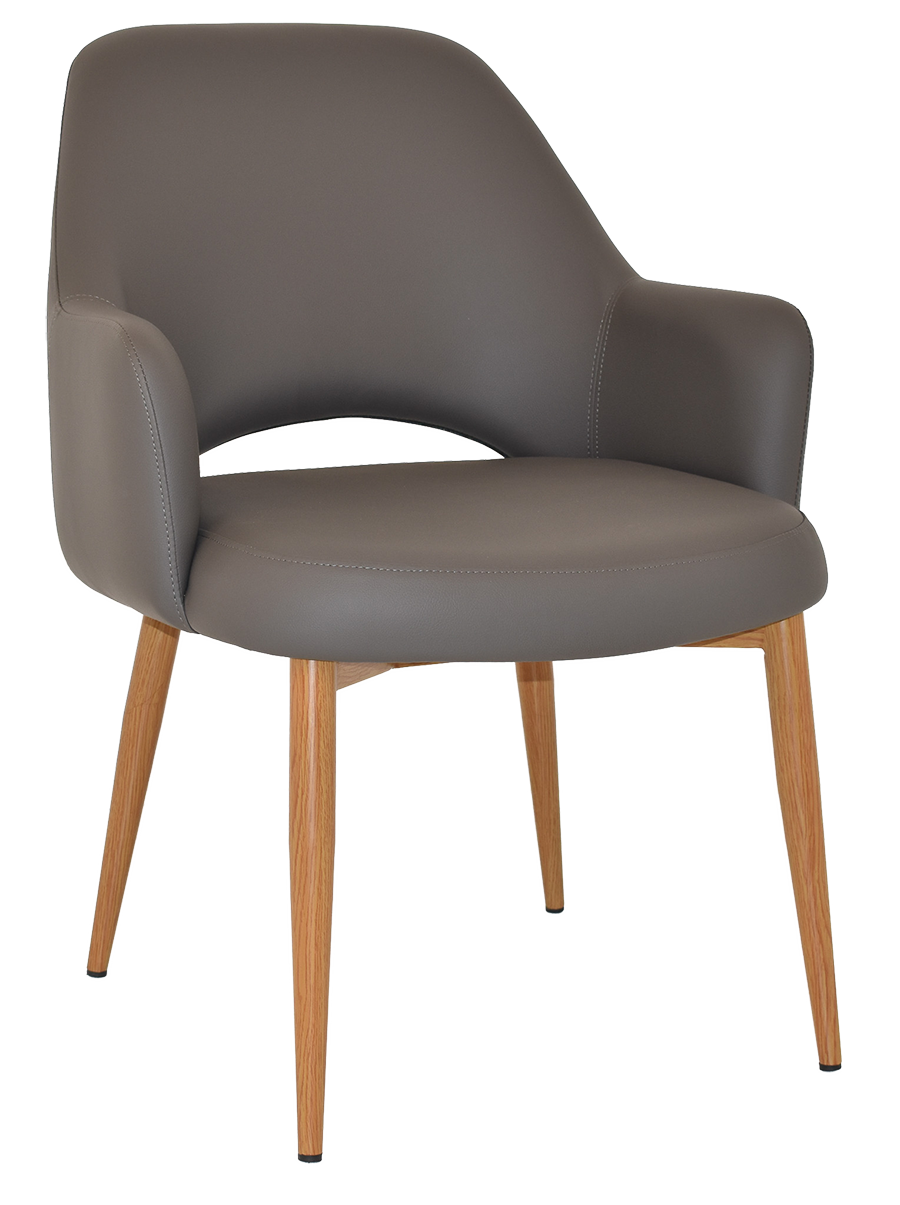 EZ Albury Oak Colour Metal Leg Upholstered Hospitality XL Armchair