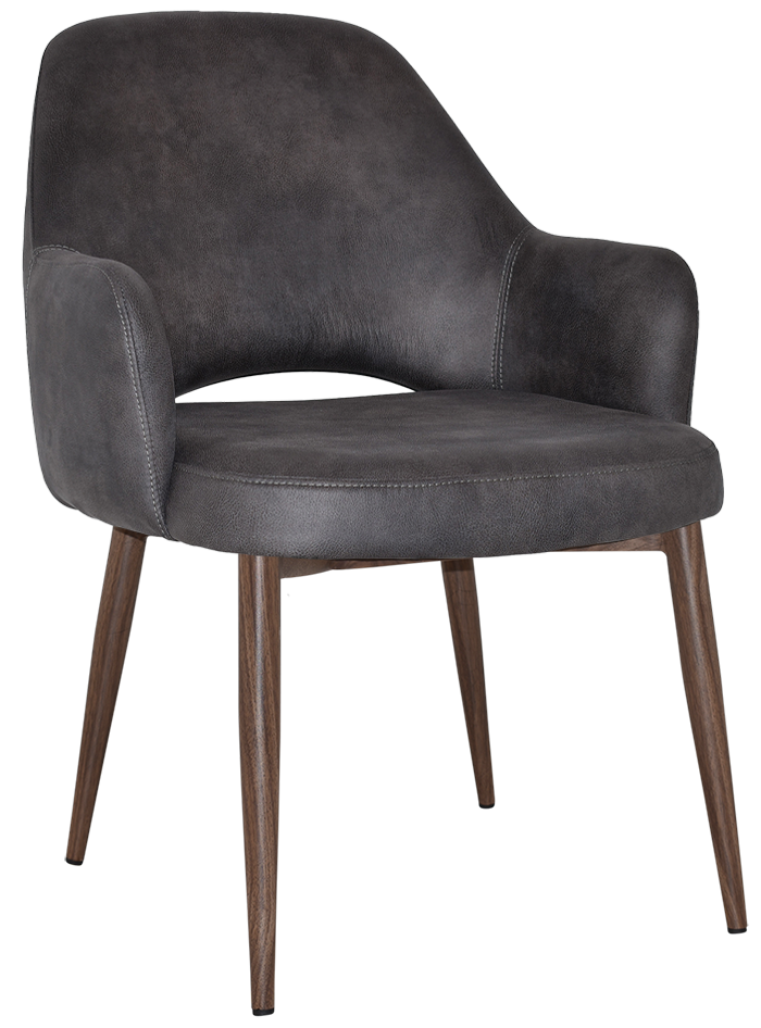 EZ Albury Walnut Colour Metal Leg Upholstered Hospitality XL Armchair