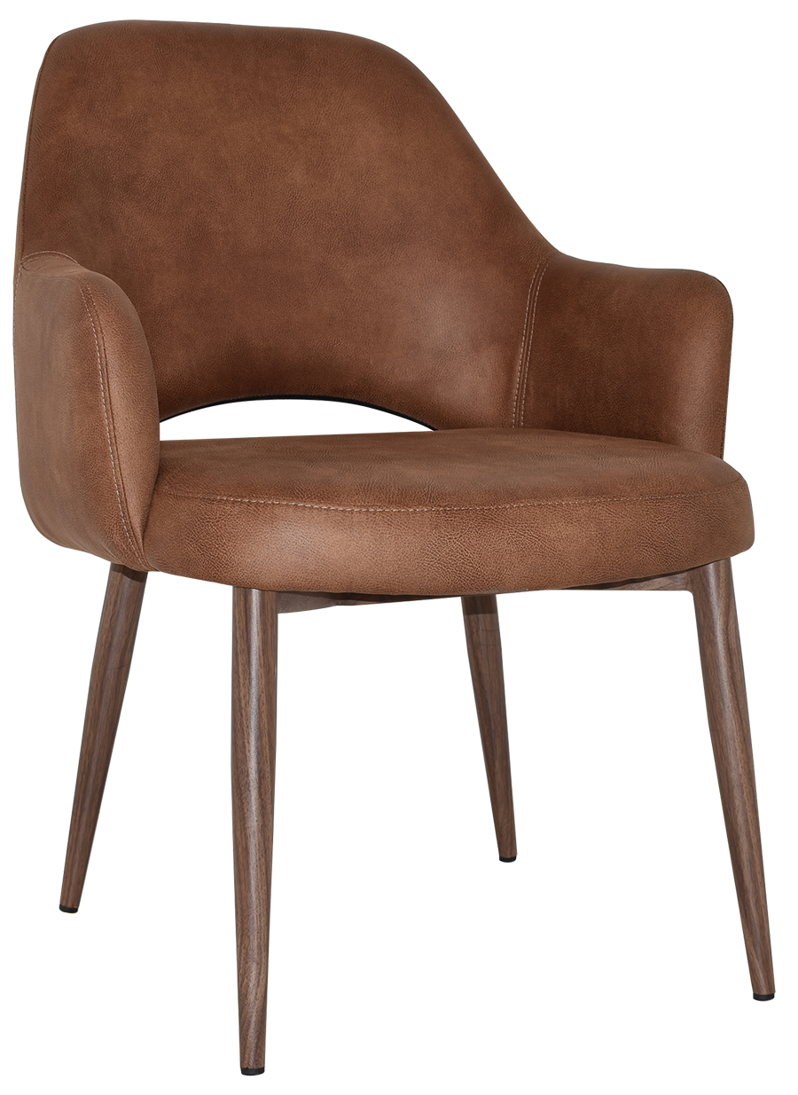 EZ Albury Walnut Colour Metal Leg Upholstered Hospitality XL Armchair