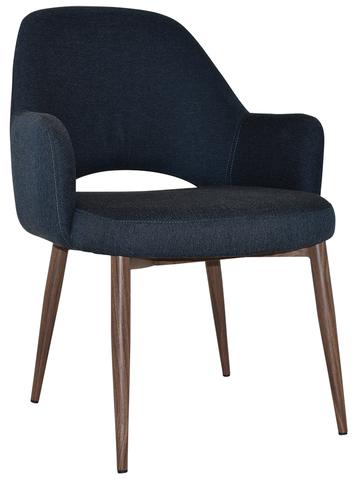 EZ Albury Walnut Colour Metal Leg Upholstered Hospitality XL Armchair