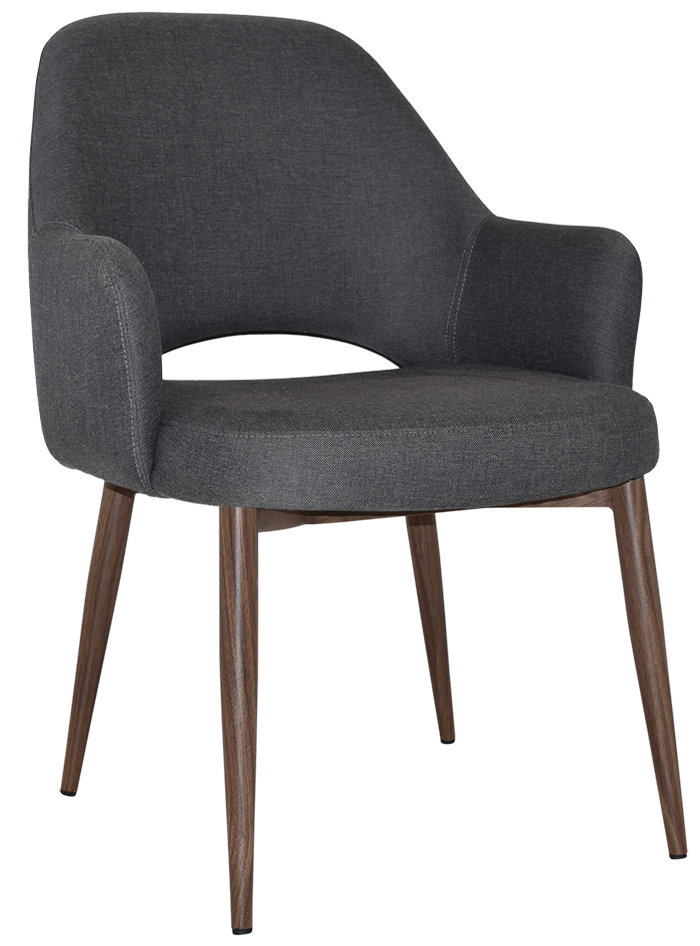 EZ Albury Walnut Colour Metal Leg Upholstered Hospitality XL Armchair