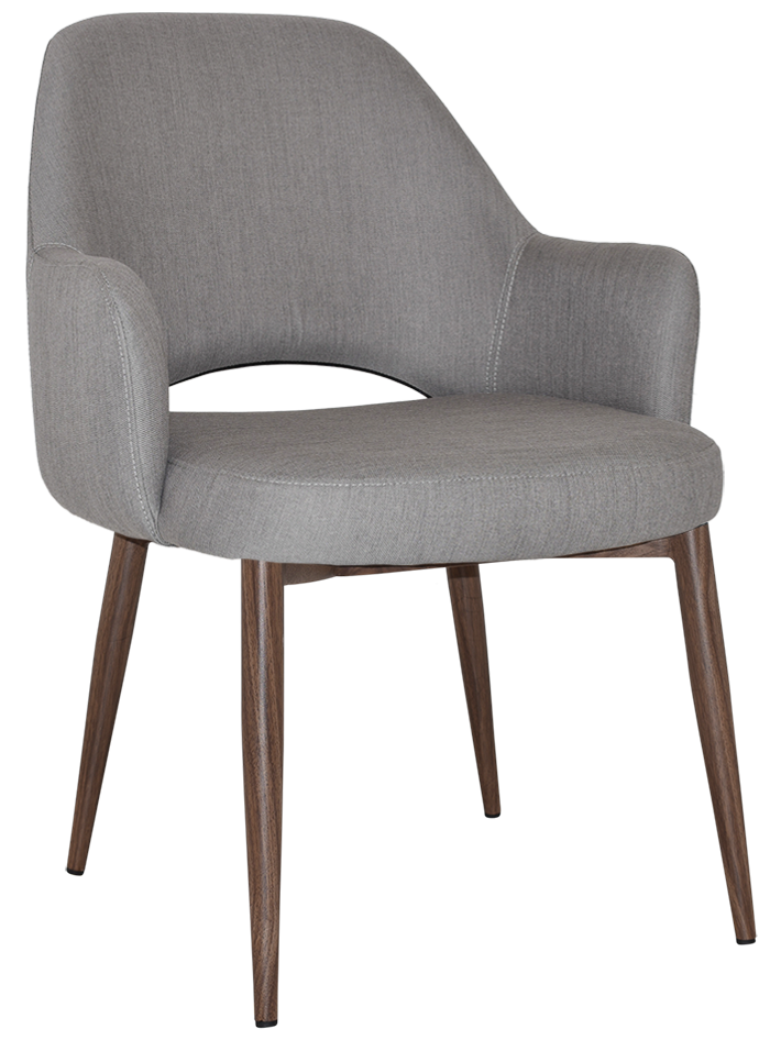 EZ Albury Walnut Colour Metal Leg Upholstered Hospitality XL Armchair