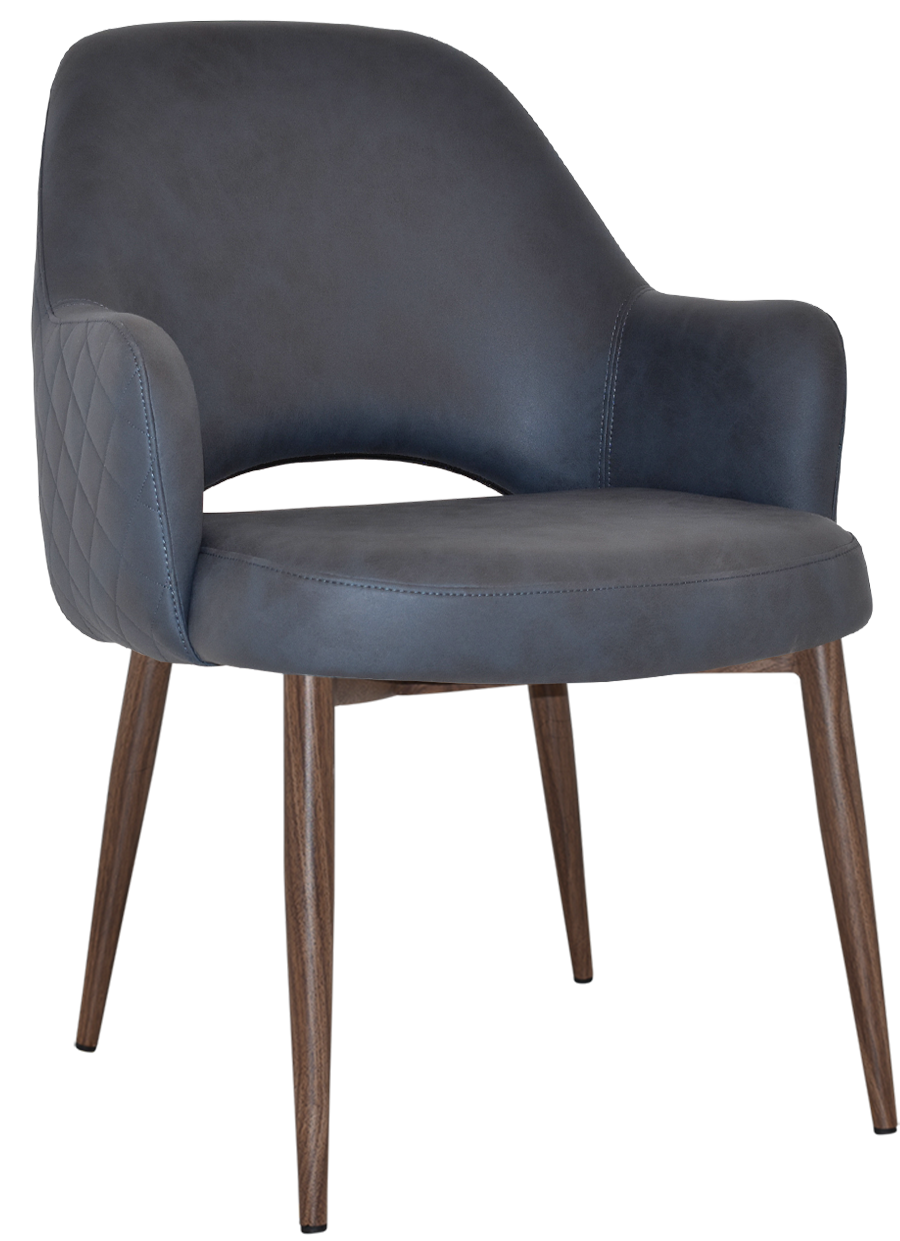 EZ Albury Walnut Colour Metal Leg Upholstered Hospitality XL Armchair
