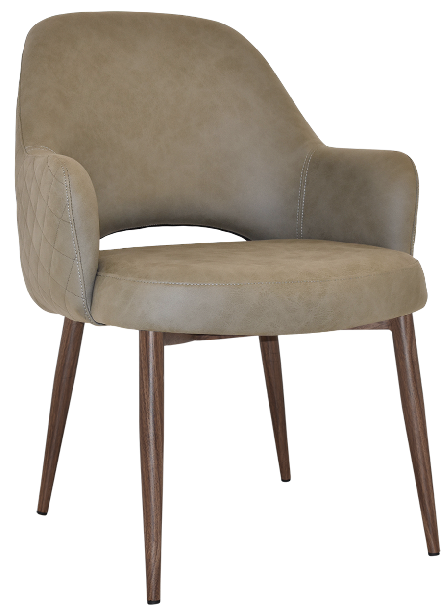 EZ Albury Walnut Colour Metal Leg Upholstered Hospitality XL Armchair