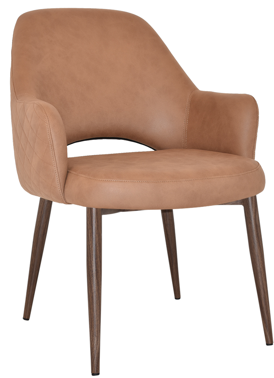EZ Albury Walnut Colour Metal Leg Upholstered Hospitality XL Armchair