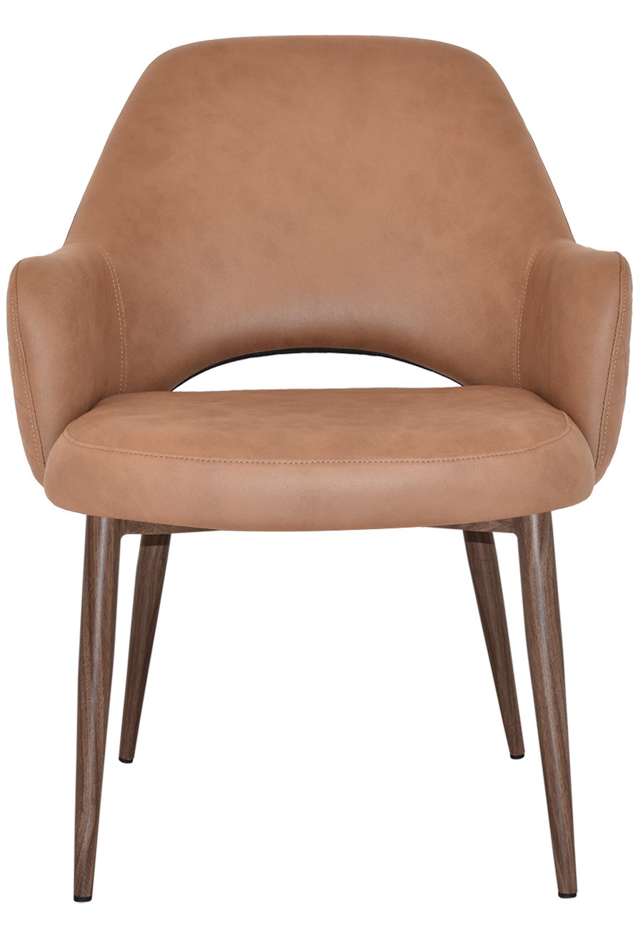 EZ Albury Walnut Colour Metal Leg Upholstered Hospitality XL Armchair
