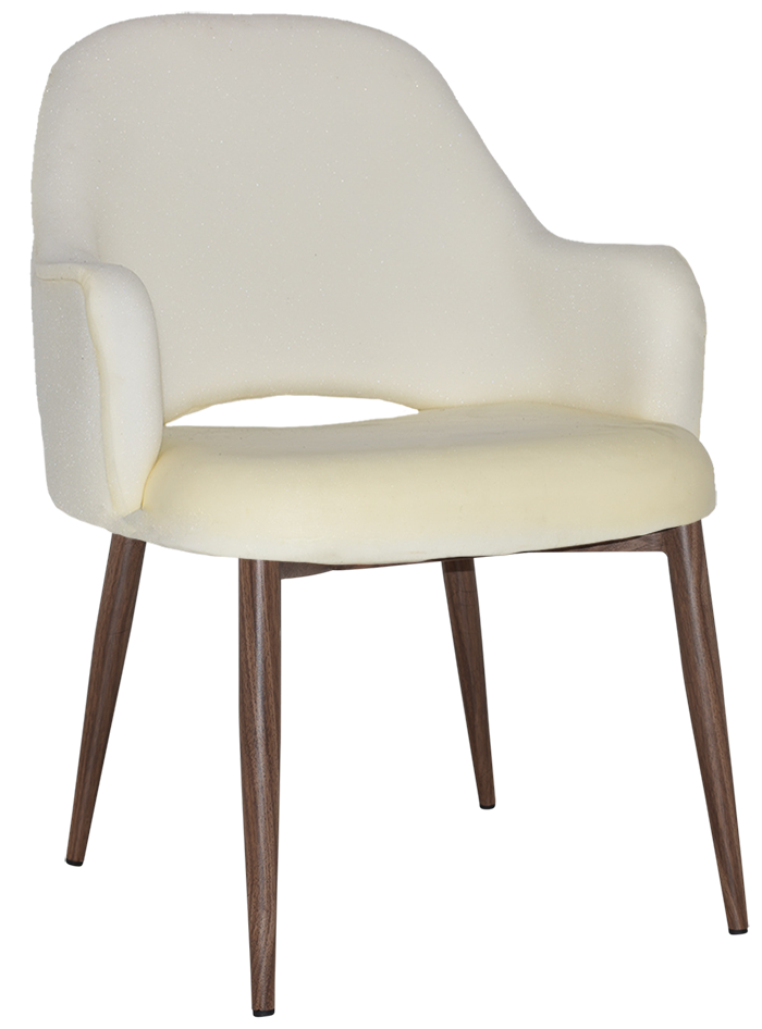 EZ Albury Walnut Colour Metal Leg Upholstered Hospitality XL Armchair