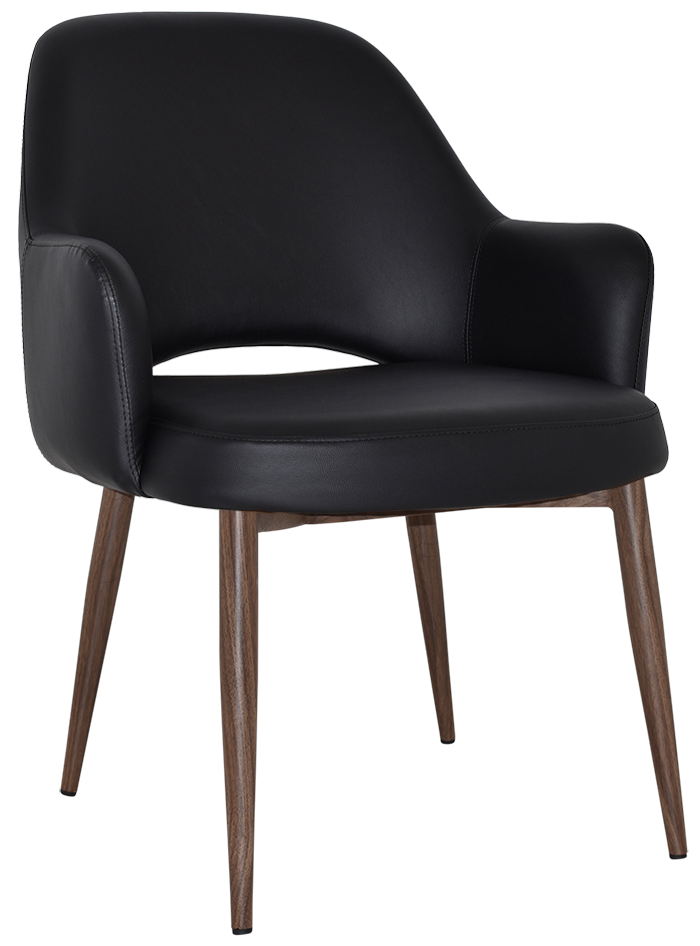 EZ Albury Walnut Colour Metal Leg Upholstered Hospitality XL Armchair