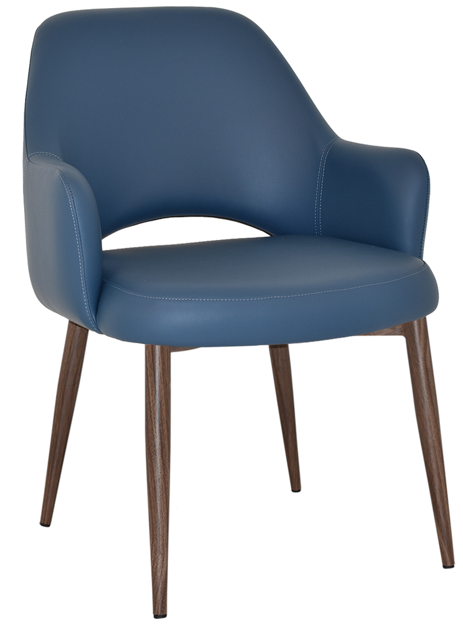 EZ Albury Walnut Colour Metal Leg Upholstered Hospitality XL Armchair