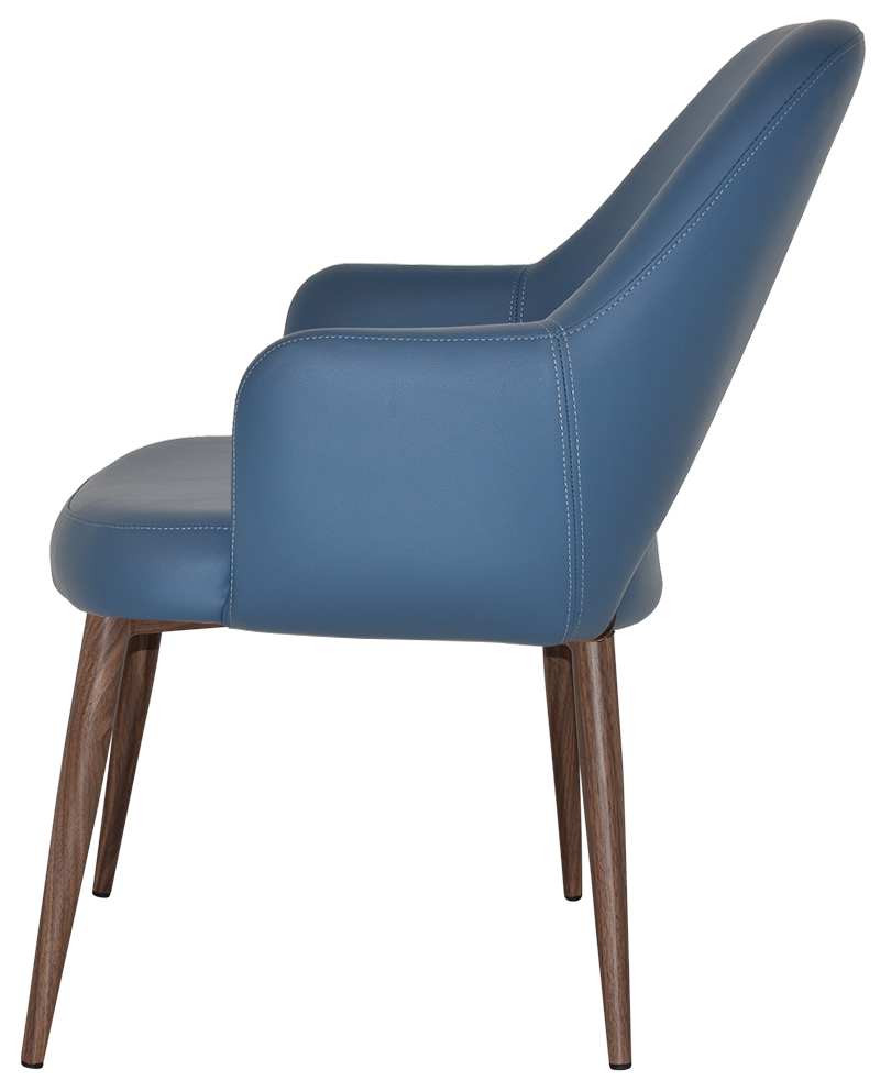 EZ Albury Walnut Colour Metal Leg Upholstered Hospitality XL Armchair