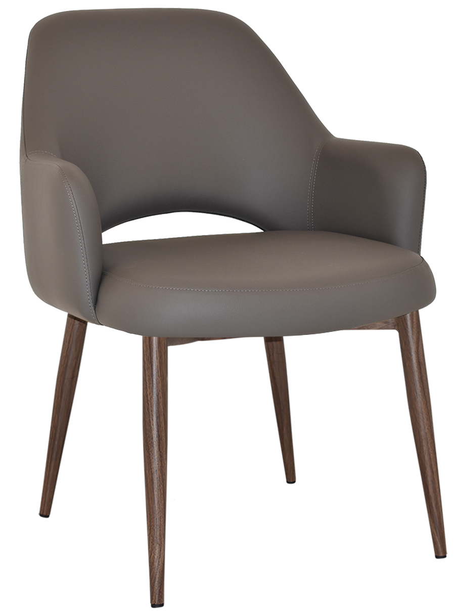 EZ Albury Walnut Colour Metal Leg Upholstered Hospitality XL Armchair