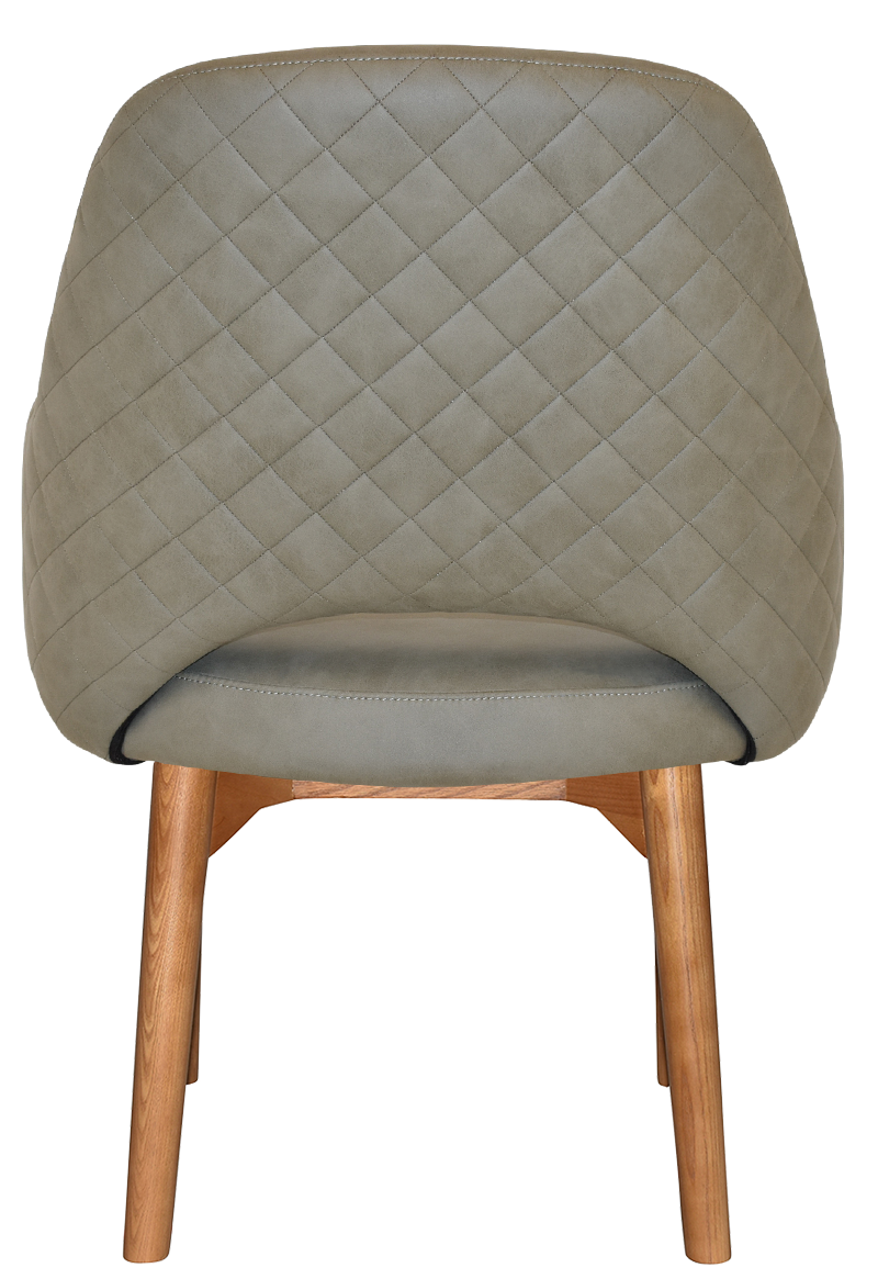 EZ Albury Solid Oak Stained Timber Upholstered Hospitality Dining Armchair - XL