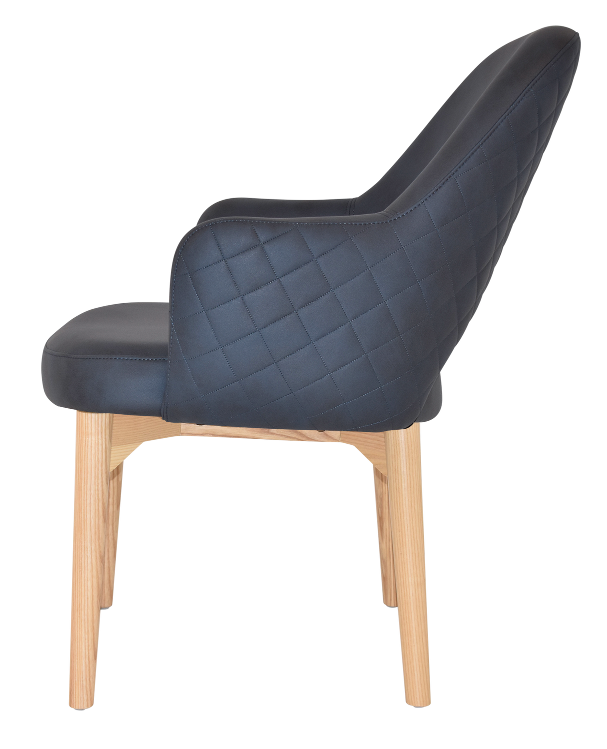 EZ Albury Solid Natural Stained Timber Upholstered Hospitality Dining Armchair - XL