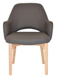 EZ Albury Solid Natural Stained Timber Upholstered Hospitality Dining Armchair - XL