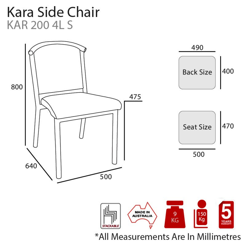 MA Kara Fabric or Vinyl Upholstered Stackable Healthcare Chair