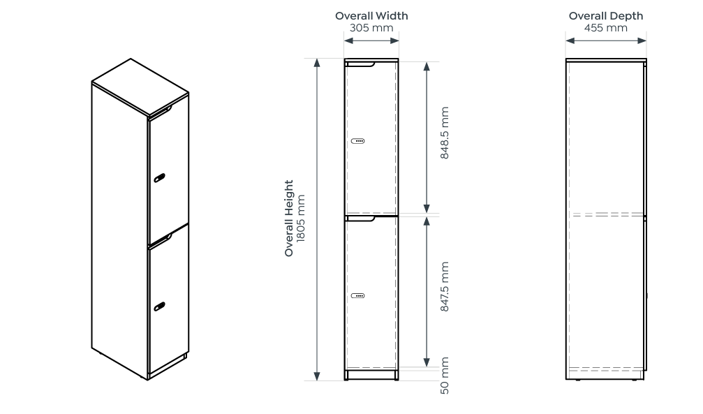 OL Knox 2 Door Melamine Locker