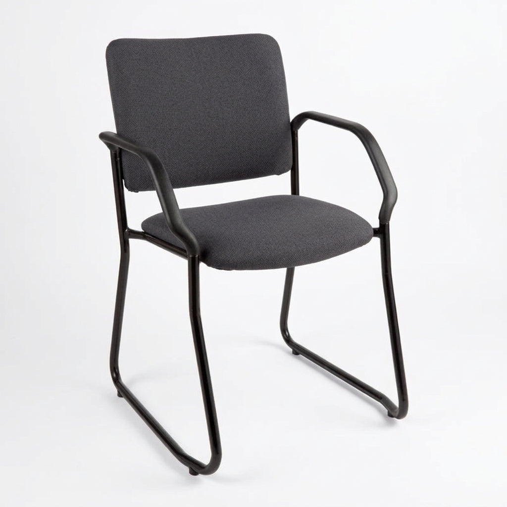 MA Lazer 40 Fabric or Vinyl Upholstered Sled Base Drop Arm Visitor Chair