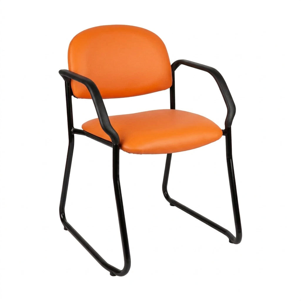 MA Lazer 50 Fabric or Vinyl Upholstered Sled Base Drop Down Armchair