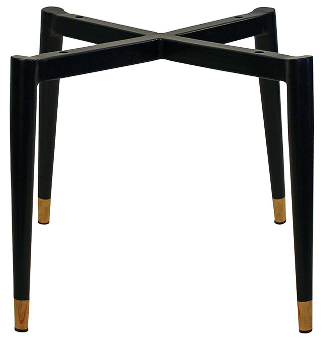 EZ Albury Black Stainless Steel Brass Top Leg Upholstered Hospitality Dining Chair