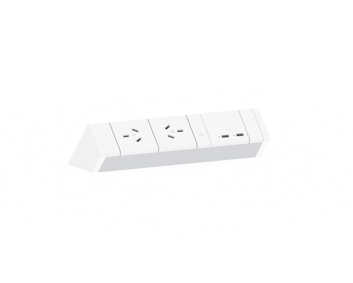 CM Athena Above Desk Power Rail - 2GPO & 2 USB Charging