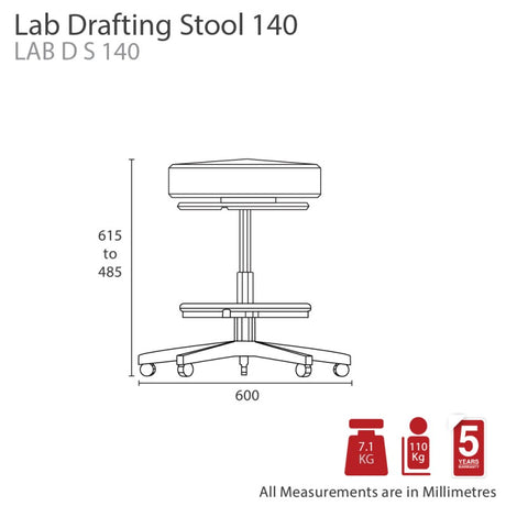 MA Lab PU Upholstered Drafting Stool