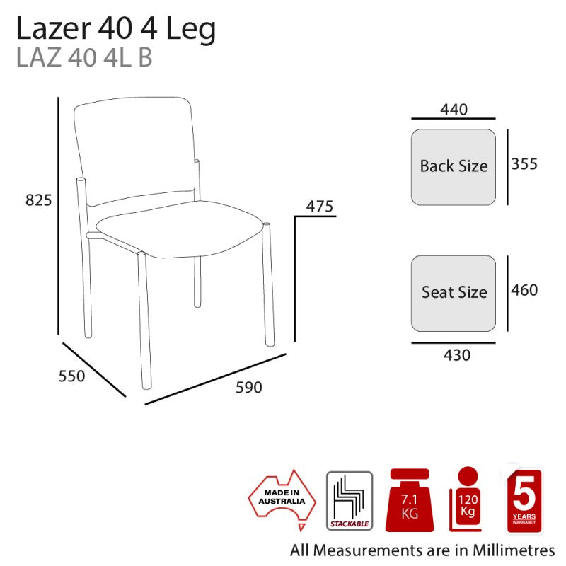 MA Lazer 40 Fabric Upholstered Stackable Side Chair