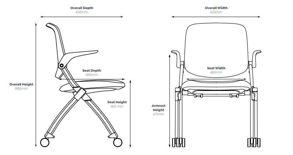 OL Logic Training & Healthcare Chair with Castors and Arms