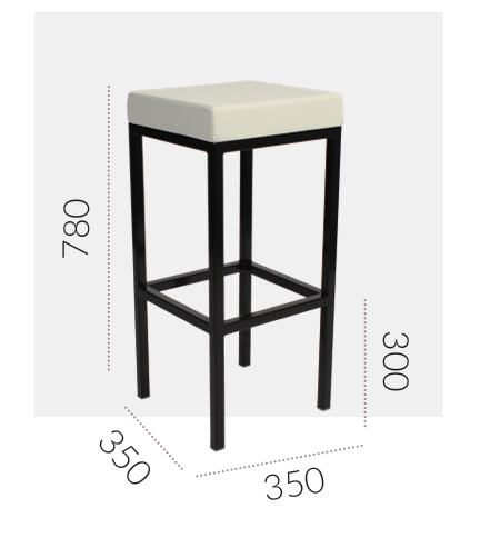 EZ London Black Metal Leg Vinyl Seat Barstool