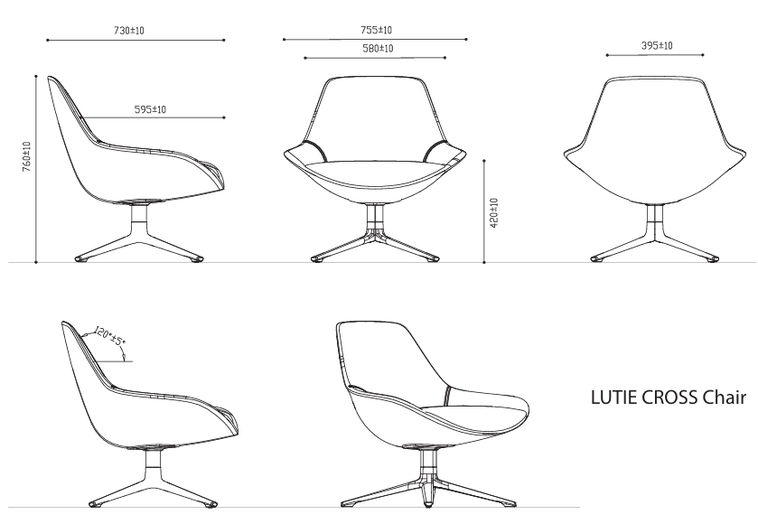 RL Lutie Cross Fabric Upholstered Breakout Chair