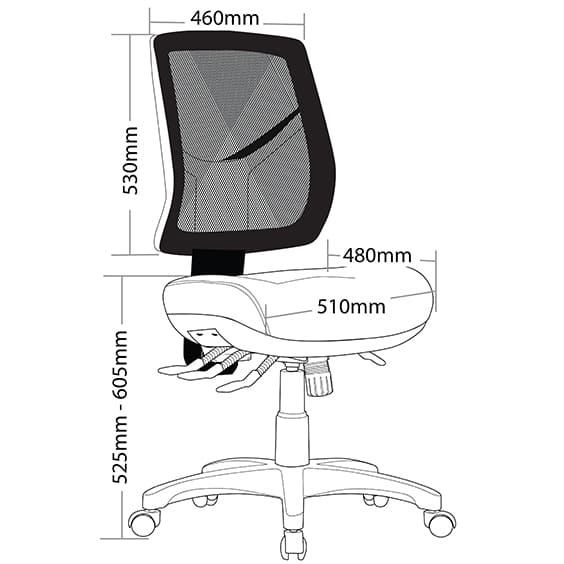 ST Chelsea High Mesh Back Task Chair with Seat Slider