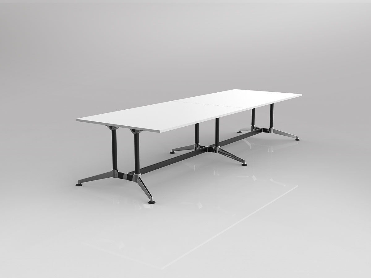 OL Modulus Twin Post Chrome Collar Leg Boardroom Table
