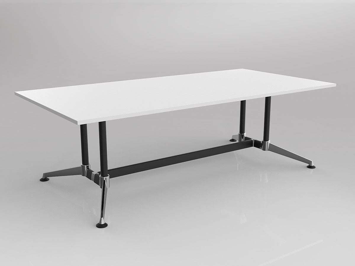 OL Modulus Twin Post Chrome Collar Leg Boardroom Table