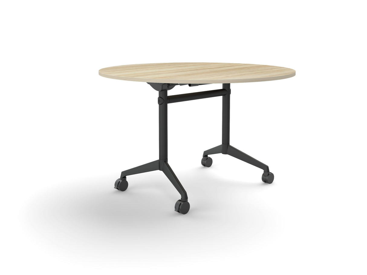 OL Modulus Flip Table with 1200mm Round Top All Black Frame