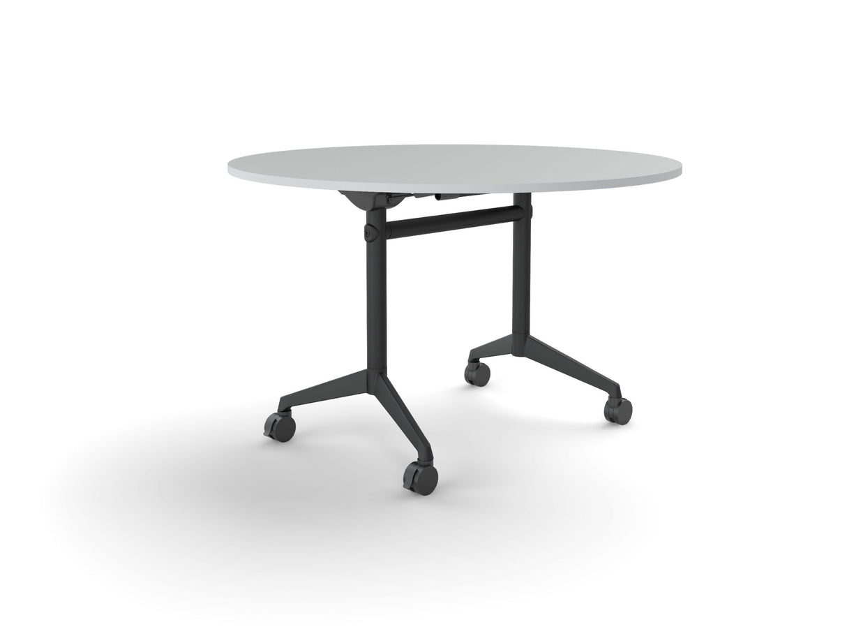OL Modulus Flip Table with 1200mm Round Top All Black Frame