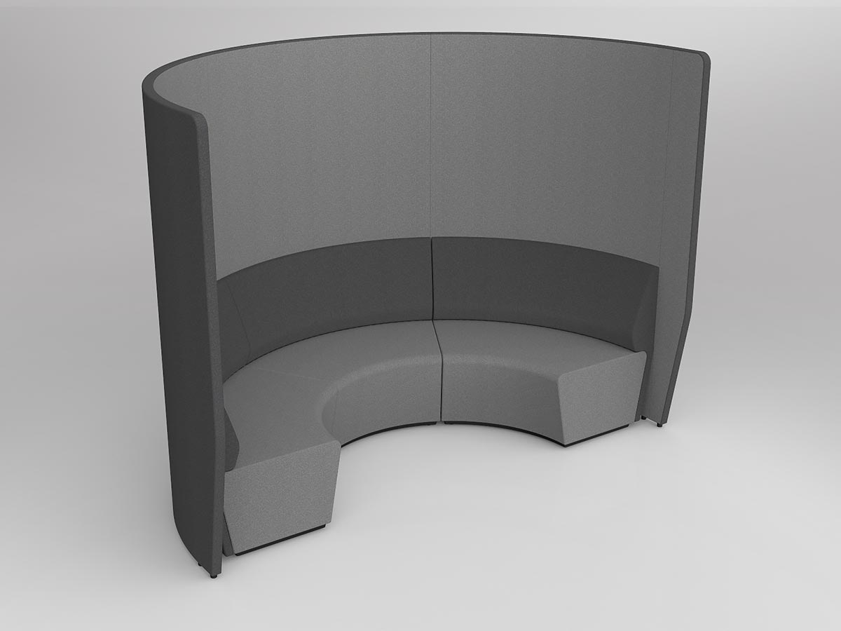 OL Motion Arc 3 Seatings with 2000mm Height Privacy Wall