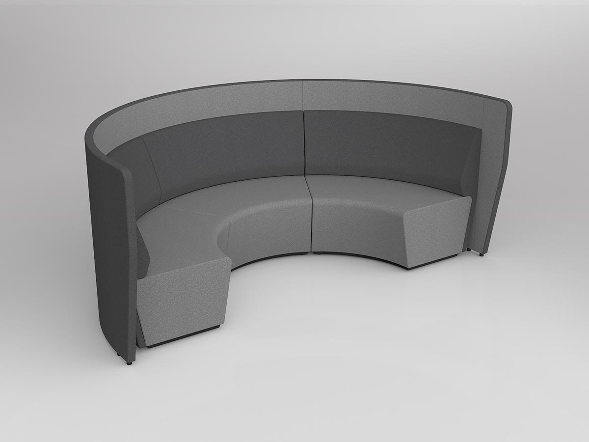OL Motion Arc 3 Seatings with 1100mm Height Privacy Wall