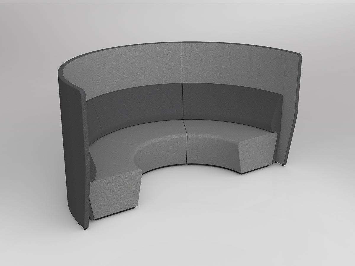 OL Motion Arc 3 Seatings with 1400mm Height Privacy Wall