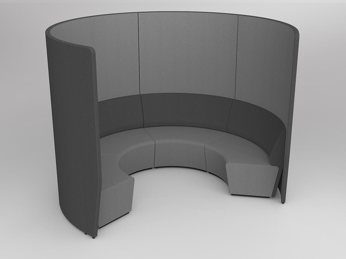 OL Motion Arc 4 Seating with 2000mm Height Privacy Wall