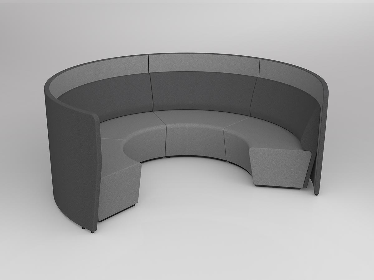 OL Motion Arc 4 Seating with 1100mm Height Privacy Wall